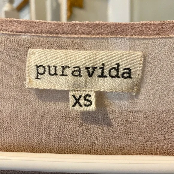 RARE Pura Vida pink sheer long sleeved top size XS - Picture 3 of 15